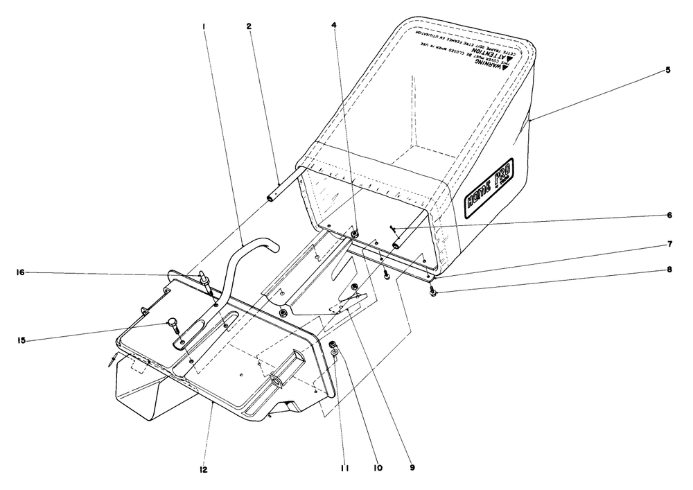 Grass Catcher Assembly (Model No. 16820 & 16830) Diagram and Parts List for 16830 9000001 - 9999999 Toro Lawn Mower