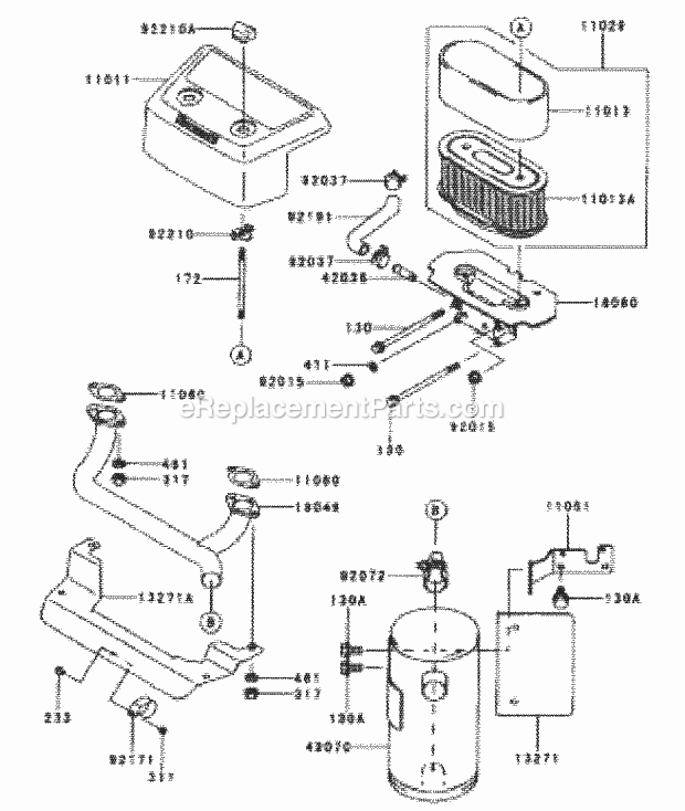 Air-Filter/Muffler Assembly Kawasaki Fh601v-S Diagram and Parts List for 74179 210000001-210999999 Toro Lawn Mower