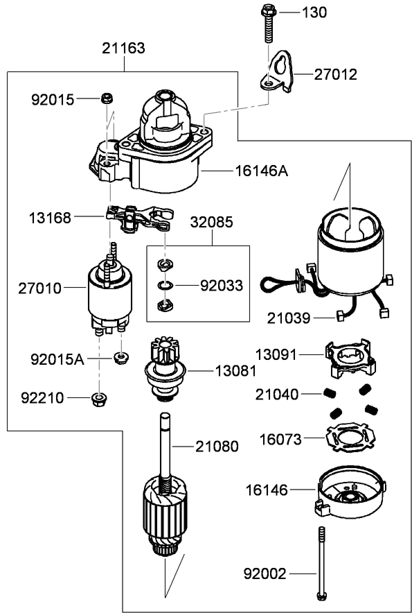 Starter Assembly Diagram and Parts List for 22974 400000000 - 401999999 Toro Lawn Tractor Accessories