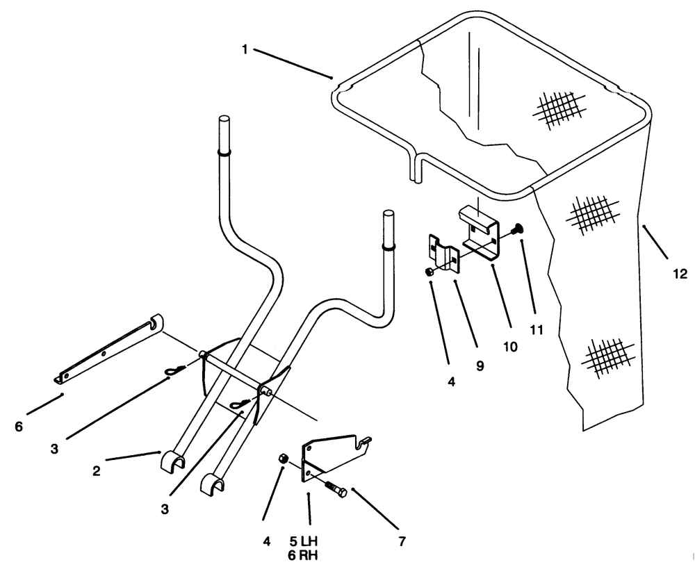 Bag & Frame Assembly Diagram and Parts List for 79301 6900001 - 6999999 Toro Lawn Tractor Accessories
