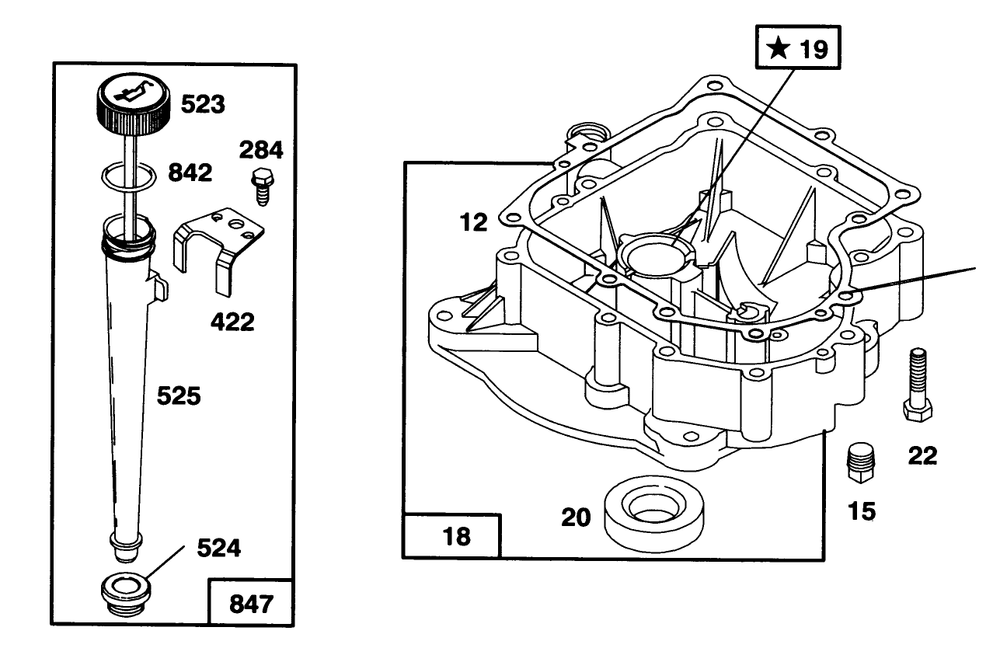 Engine Briggs & Stratton Model 254707-0128-01 Diagram and Parts List for 71200 3900001 - 3999999 Toro Lawn Tractor
