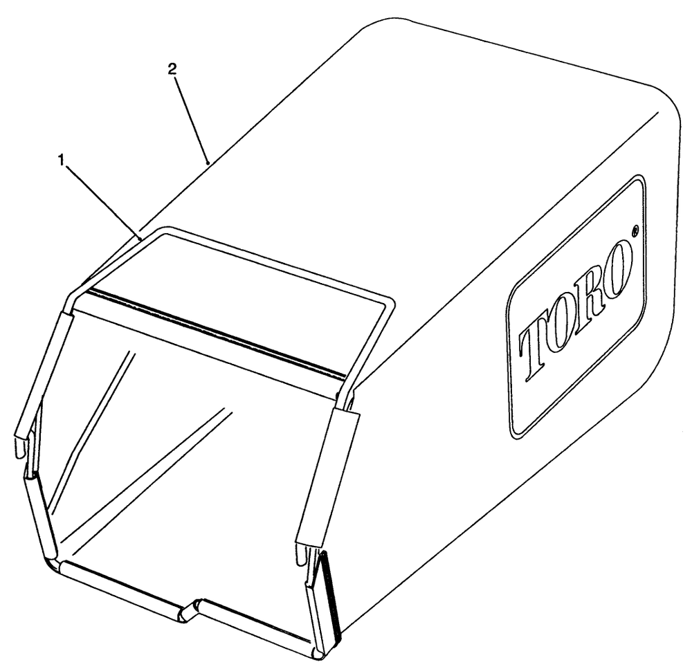 Grass Bag Assembly Diagram and Parts List for 26622C 9000001 - 9999999 Toro Lawn Mower