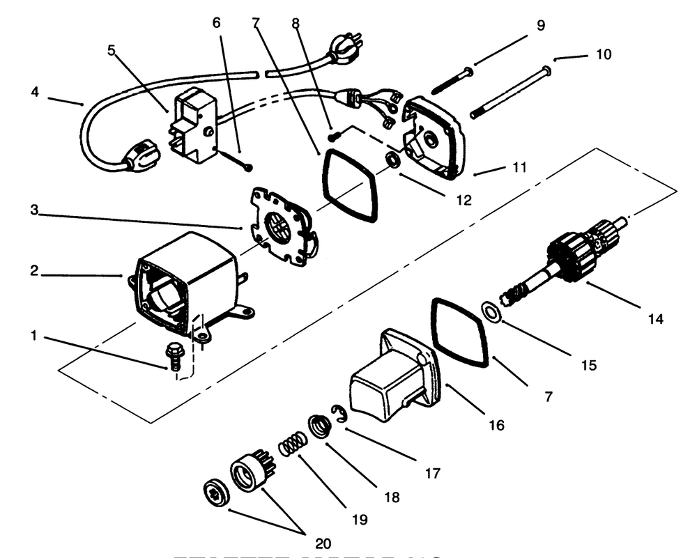 Starter Motor No. 33290 Diagram and Parts List for 38054 6900001 - 6999999 Toro Snow Blower