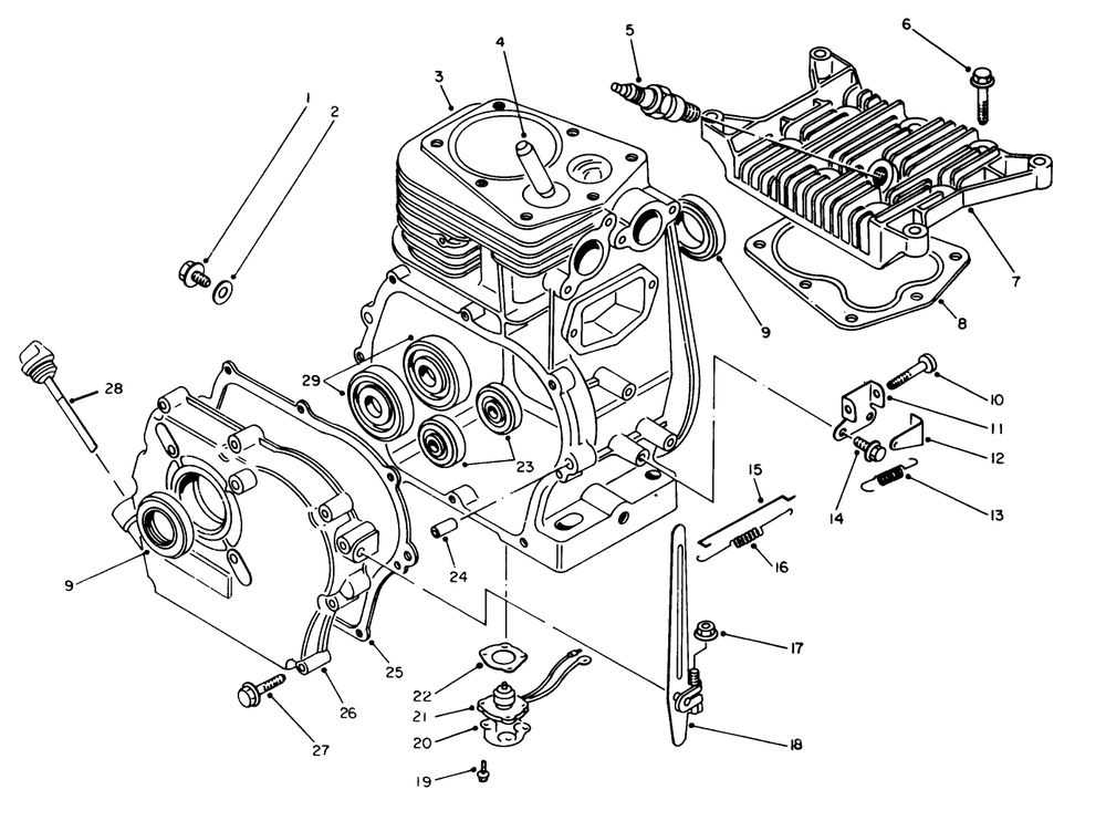 Engine Assembly Diagram and Parts List for 62032 8000001 - 8999999 Toro Generator