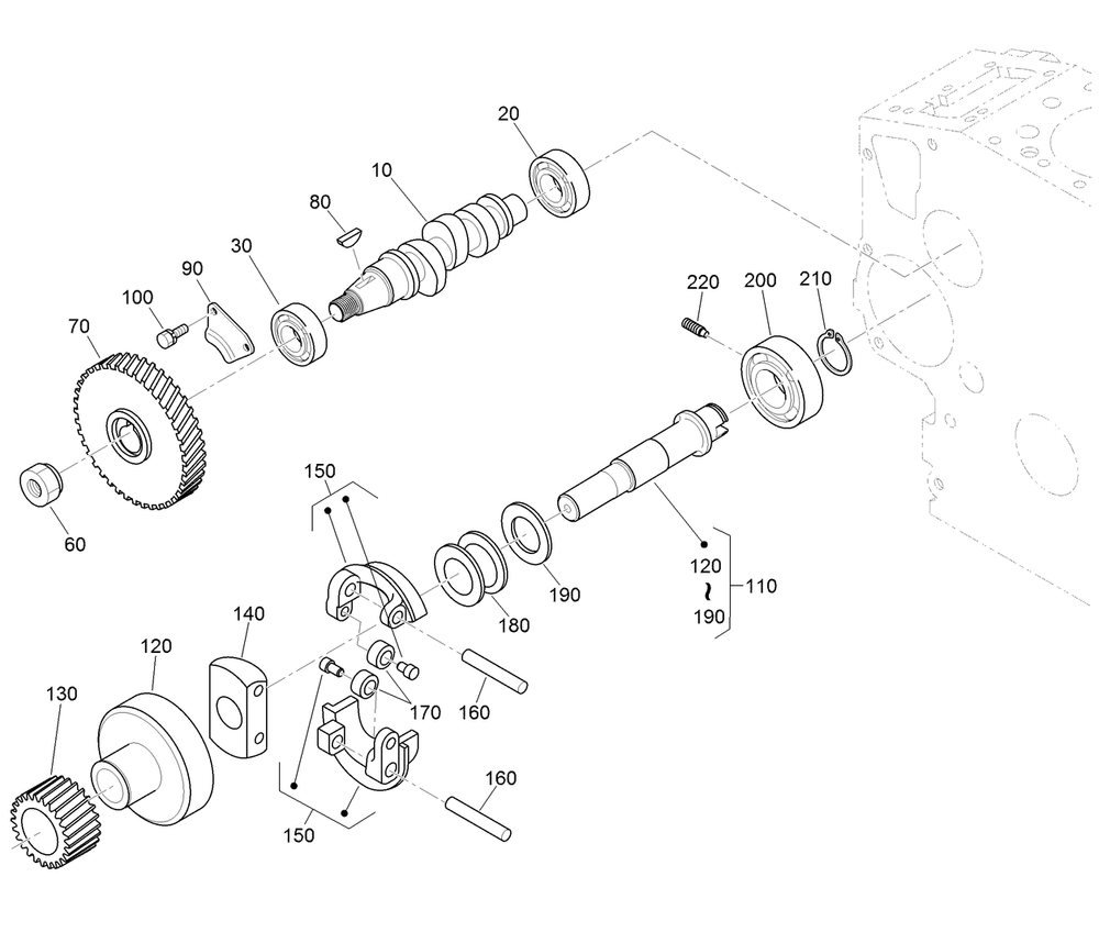 Fuel Camshaft And Governor Shaft Assembly Diagram and Parts List for 22328 408963400 - 409588175 Toro Lawn Tractor Accessories