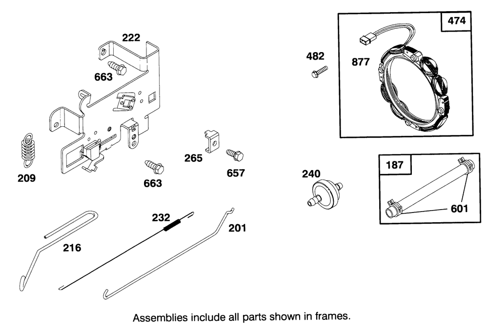 Engine Briggs & Stratton Model 28m707-0122-01 Diagram and Parts List for 71191 5910001 - 5999999 Toro Lawn Tractor