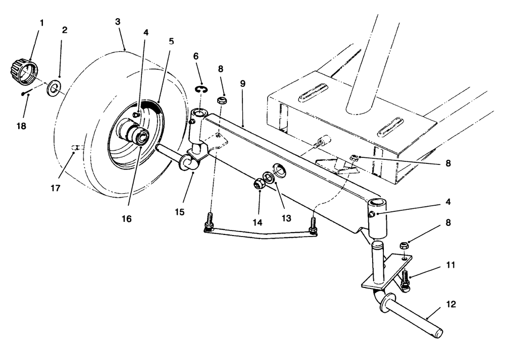 Front Axle Assembly Diagram and Parts List for 70060 6900001 - 6999999 Toro Lawn Tractor