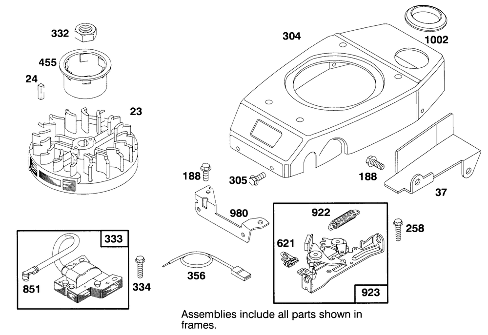 Engine Gts 150 Diagram and Parts List for 20764BC 49000001 - 49999999 Toro Lawn Mower