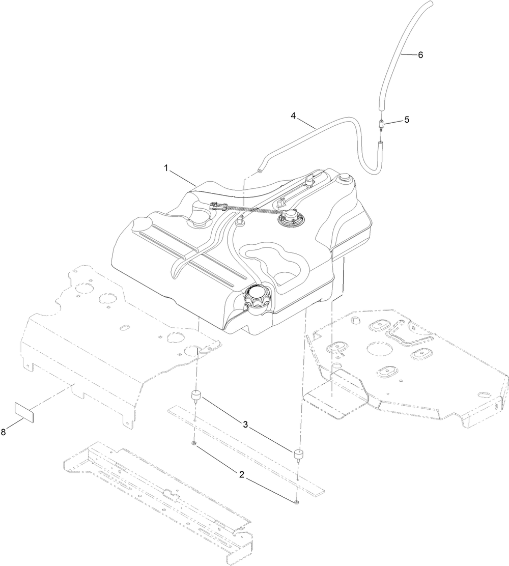 Fuel System Assembly Diagram and Parts List for 74958 403319861-999999999 Toro Lawn Mower
