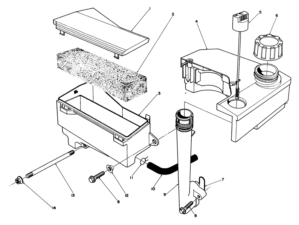 Air Cleaner & Fuel Tank Assembly Diagram and Parts List for 20628C 7000001 - 7999999 Toro Lawn Mower