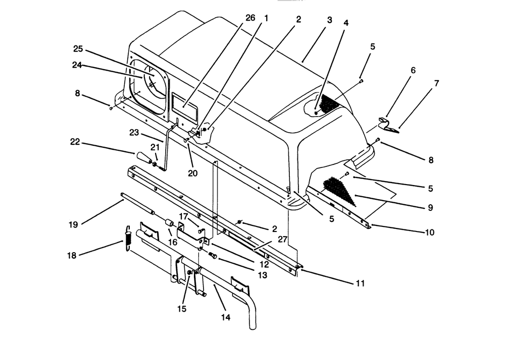 Bag Top & Frame Assembly Diagram and Parts List for 79201 39000001 - 39999999 Toro Lawn Tractor Accessories