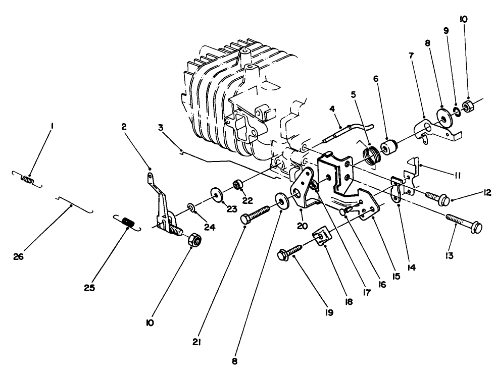 Governor Assembly (Model No. 47pk9-3) Diagram and Parts List for 22030 0000001 - 0999999 Toro Lawn Mower