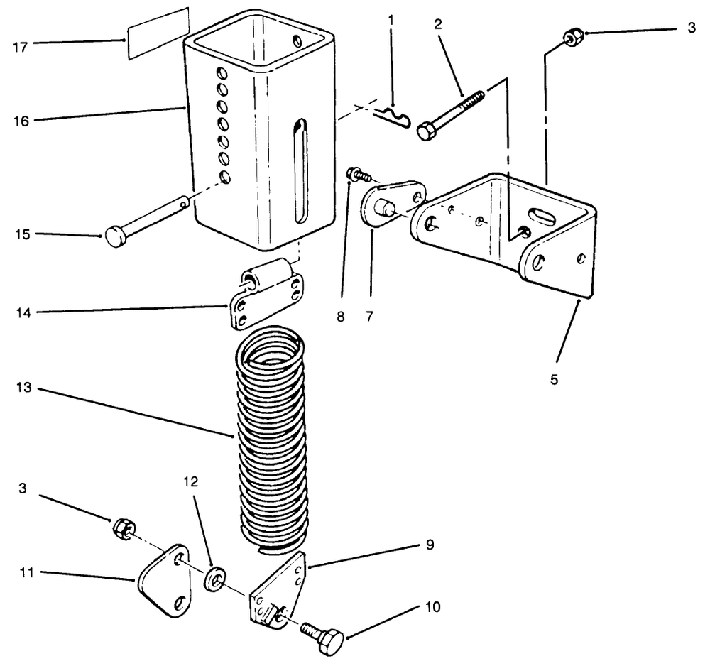 Counter Balance Assembly Diagram and Parts List for 30652 590001 - 599999 Toro Lawn Mower