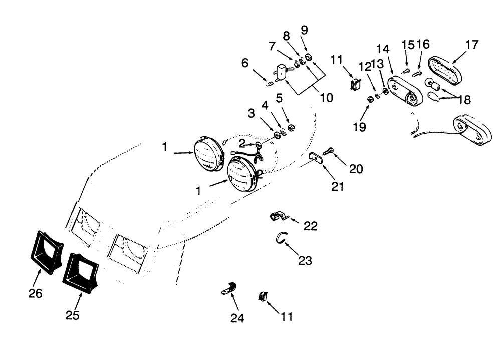 Electrical System Diagram and Parts List for 73400 3900001 - 3999999 Toro Lawn Tractor
