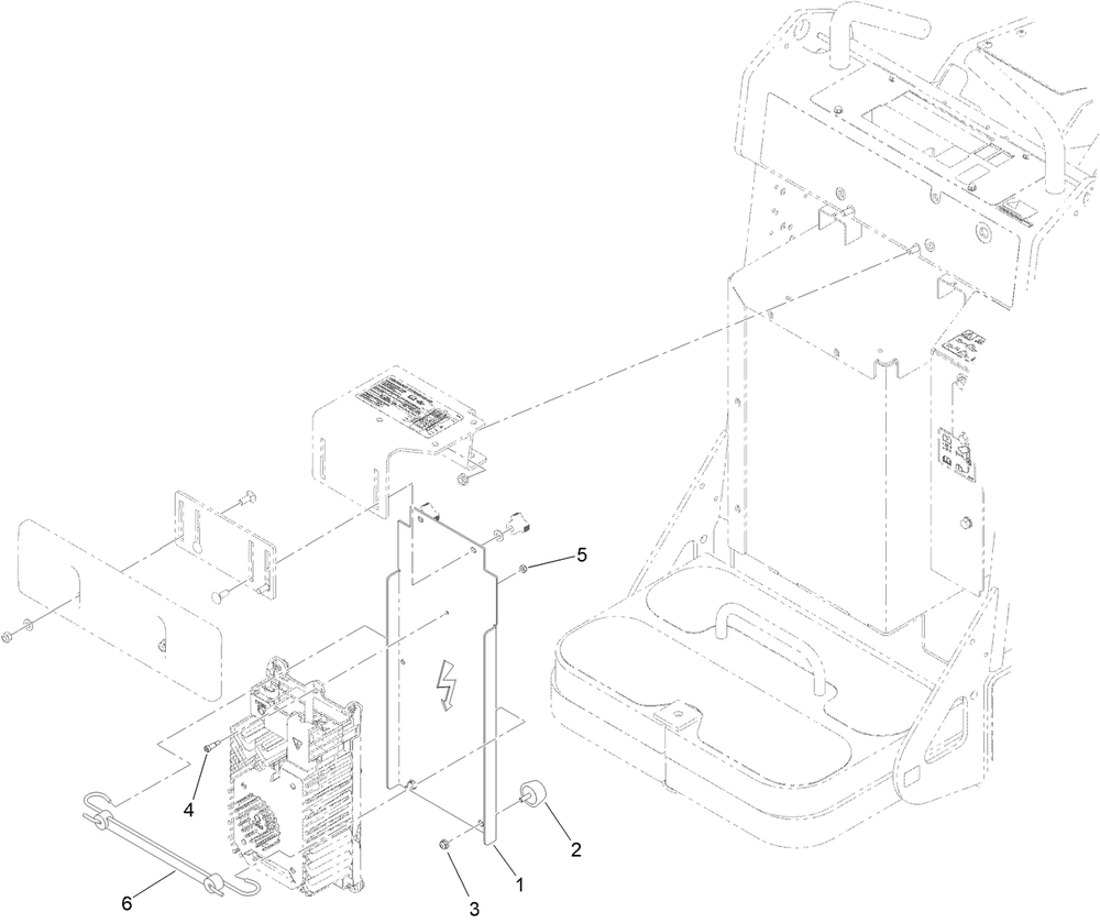 Charger Transport Mount Kit Assembly No. 144-2570 Diagram and Parts List for 144-2570  Toro Lawn Tractor Accessories