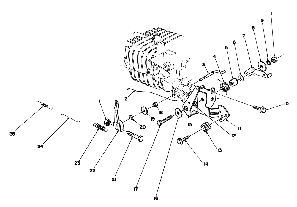 Governor Assembly Diagram and Parts List for 20680 5000001 - 5999999 Toro Lawn Mower