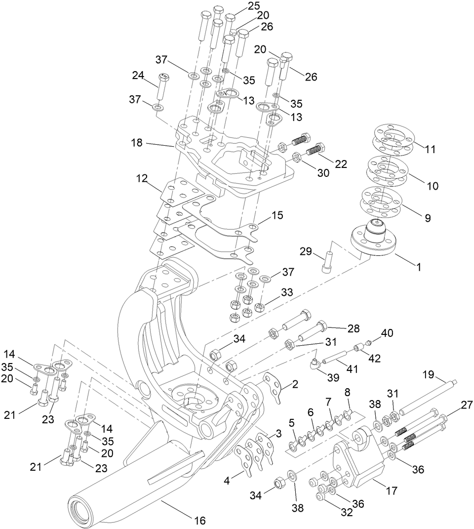 Front Left And Rear Right Attachment  Assembly No. 133-5074 Diagram and Parts List for 25429E  Toro Lawn Tractor Accessories