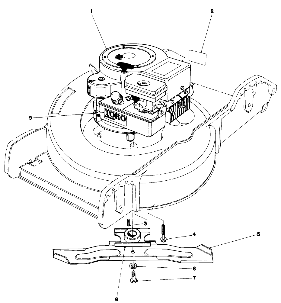 Engine Assembly Diagram and Parts List for 20698 0000001 - 0999999 Toro Lawn Mower