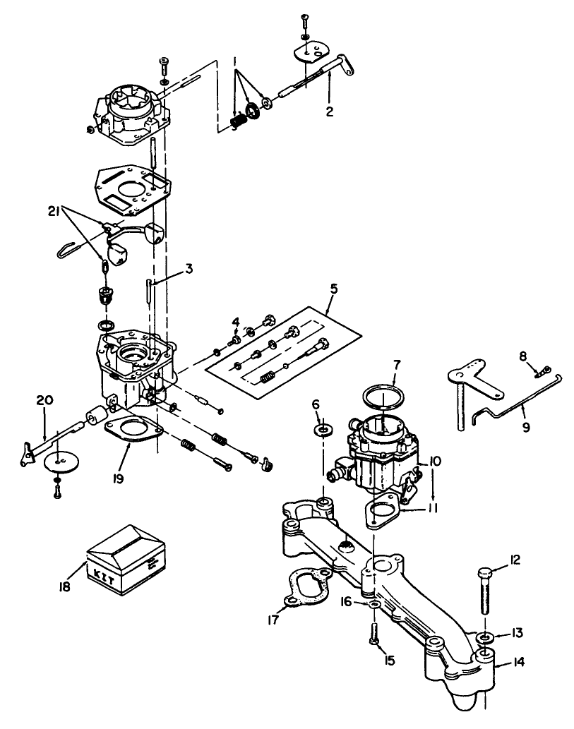 Carburetor-Onan No. P220g, Type I/10808c Diagram and Parts List for 30798 0000001 - 0999999 Toro Lawn Tractor