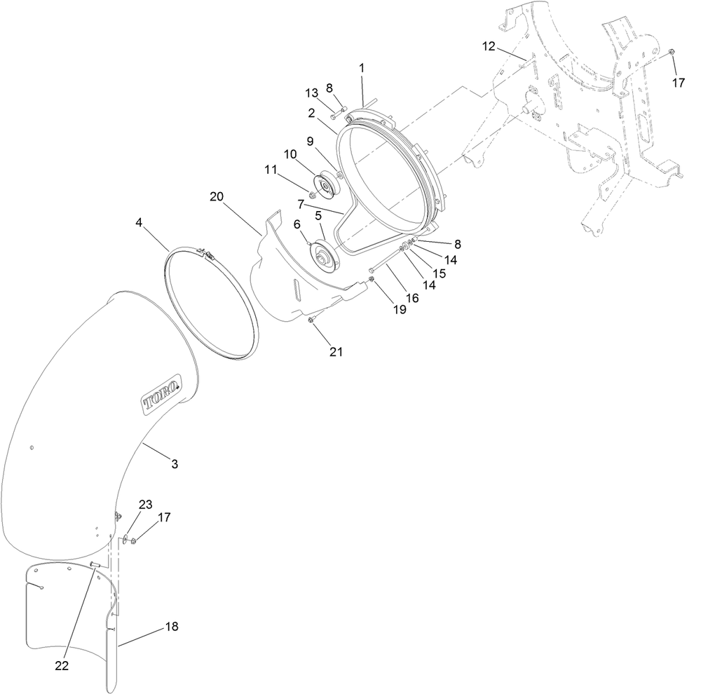 Nozzle Assembly Diagram and Parts List for 78593 400000000-402859999 Toro Lawn Mower