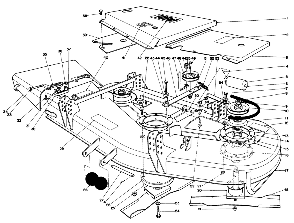 52" Cutting Deck Model No. 30152 Diagram and Parts List for 30152 5000001 - 5999999 Toro Lawn Mower