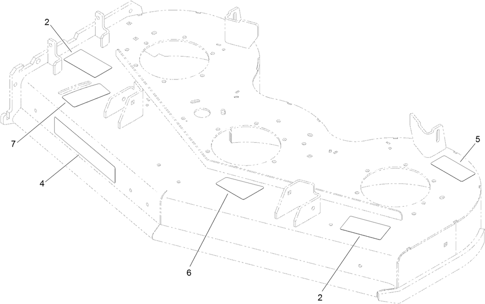 Deck Decal Assembly Diagram and Parts List for 74504TE 404320000-999999999 Toro Lawn Mower