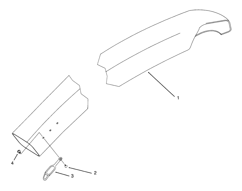 Chute Assembly Diagram and Parts List for 79203 7900001 - 7999999 Toro Lawn Tractor