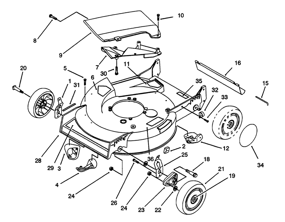 Housing Assembly Diagram and Parts List for 20431 39000001 - 39999999 Toro Lawn Mower