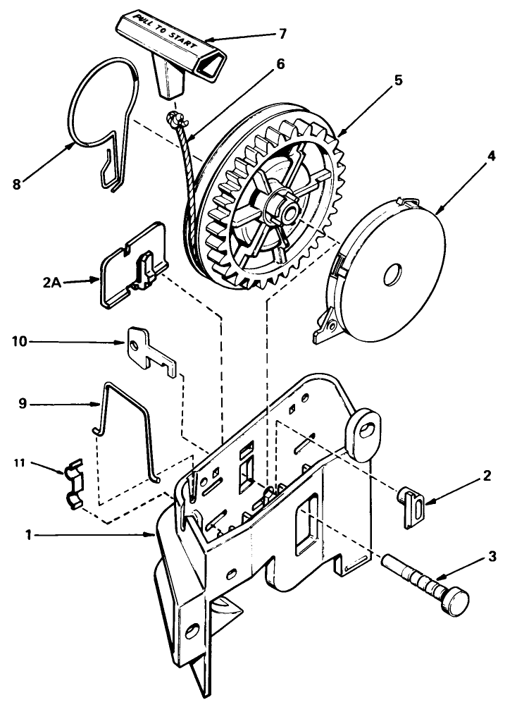Rewind Starter No. 590531 Diagram and Parts List for 16165C 5000001 - 5999999 Toro Lawn Mower