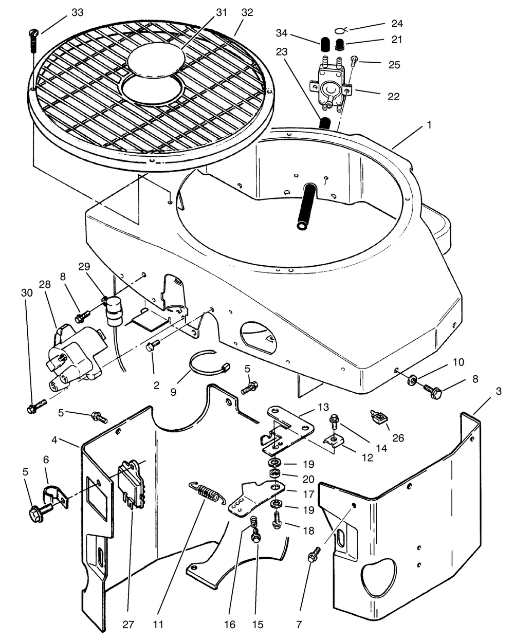 Covers, Fuel Pump, Coil, Regulator & Governor Linkage Assembly Diagram and Parts List for 74101 690001 - 699999 Toro Lawn Tractor