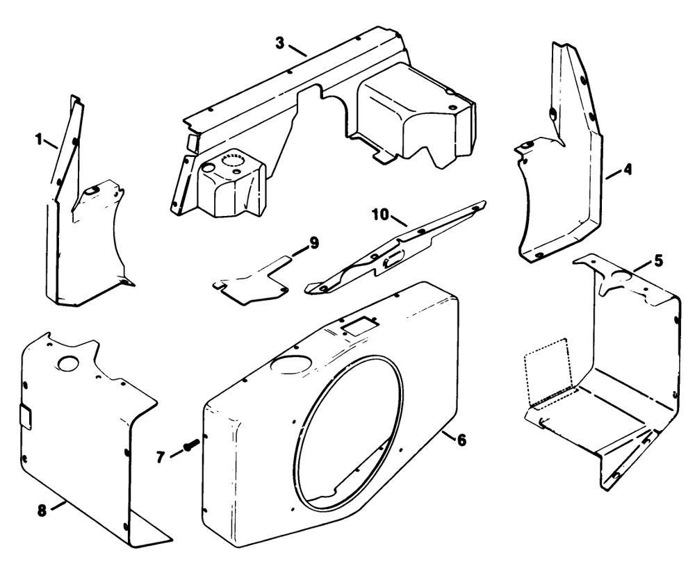 Baffles & Shroud-Engine Kohler Model No. Kt17qs Type No. 24324 Diagram and Parts List for 30754 60402 - 69999 Toro Lawn Tractor