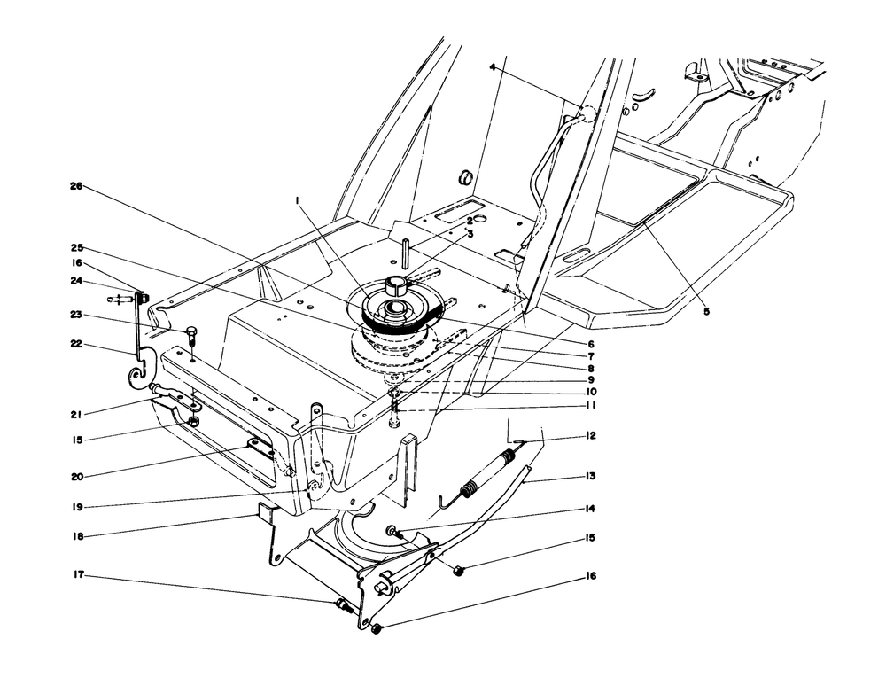 Clutch & Actuator Assembly Diagram and Parts List for 57375 0000001 - 0999999 Toro Lawn Tractor