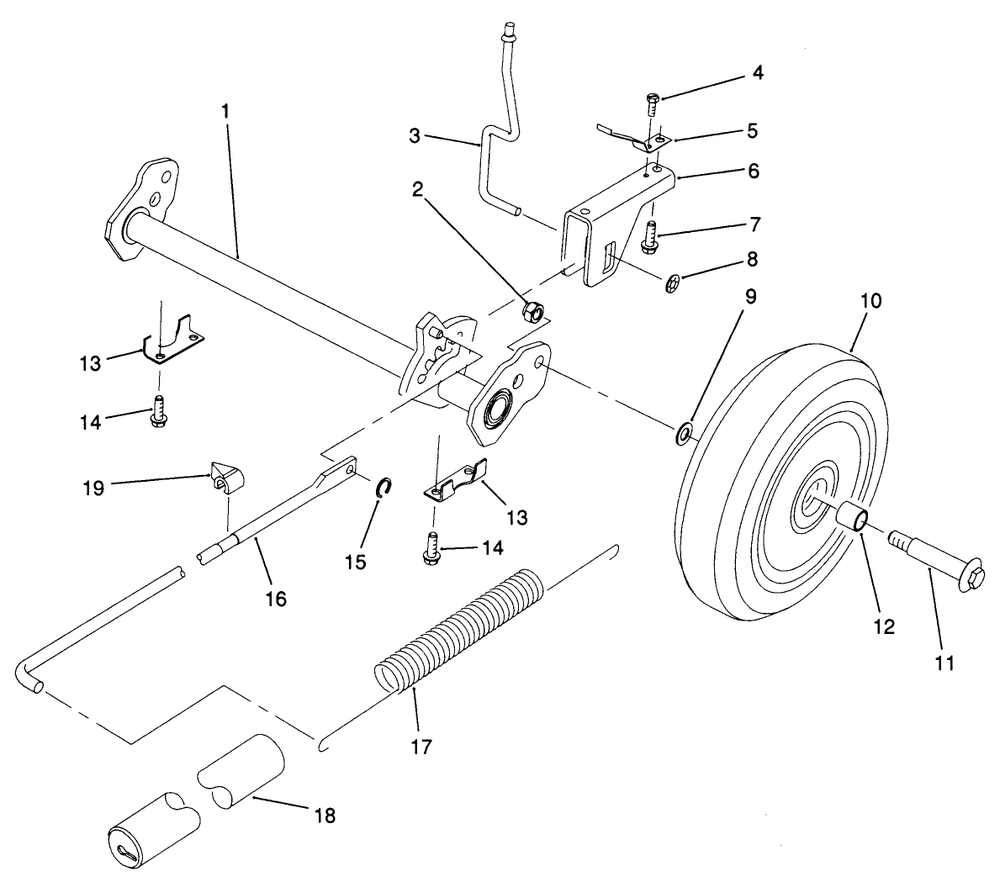 H.P. Rear Axle Assembly (Model No. 20901b Only) Diagram and Parts List for 20906B 1000001 - 1999999 Toro Lawn Mower
