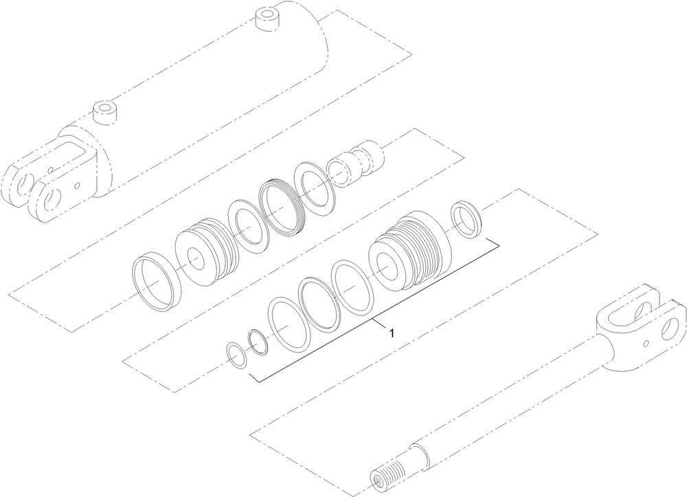 Hydraulic Cylinder Assembly No. 117-1834 Diagram and Parts List for 22337CP 400000000 - 401349999 Toro Lawn Tractor Accessories