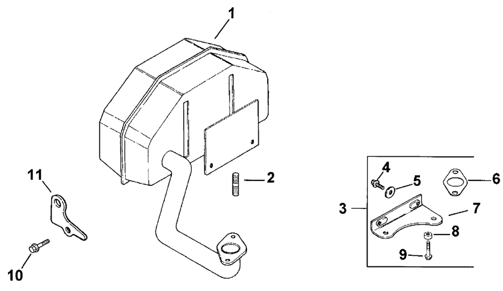 Exhaust Diagram and Parts List for 30177 890001 - 899999 Toro Lawn Tractor Accessories