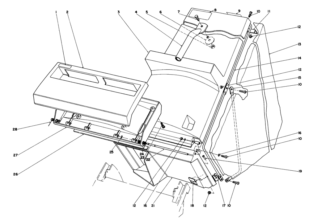 Grass Bag Assembly Diagram and Parts List for 20815 1000001 - 1999999 Toro Lawn Mower