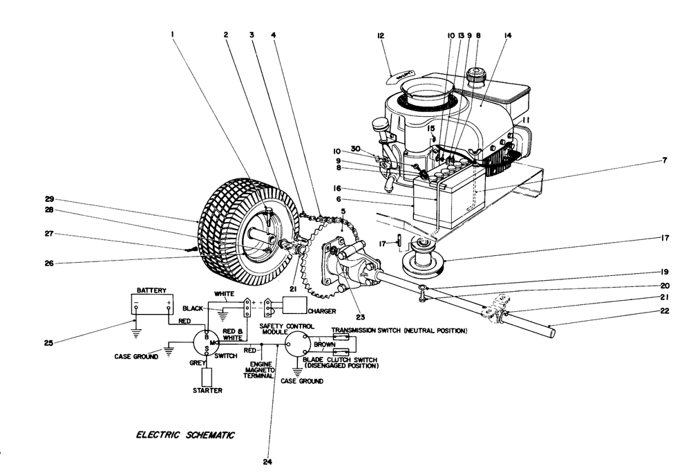 Engine And Axle Assembly Diagram and Parts List for 56036 6000001 - 6999999 Toro Lawn Tractor