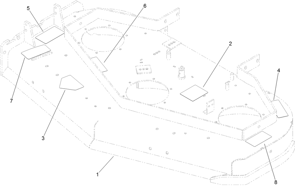 Deck Decal Assembly Diagram and Parts List for 39638 405700000-410299999 Toro Lawn Mower