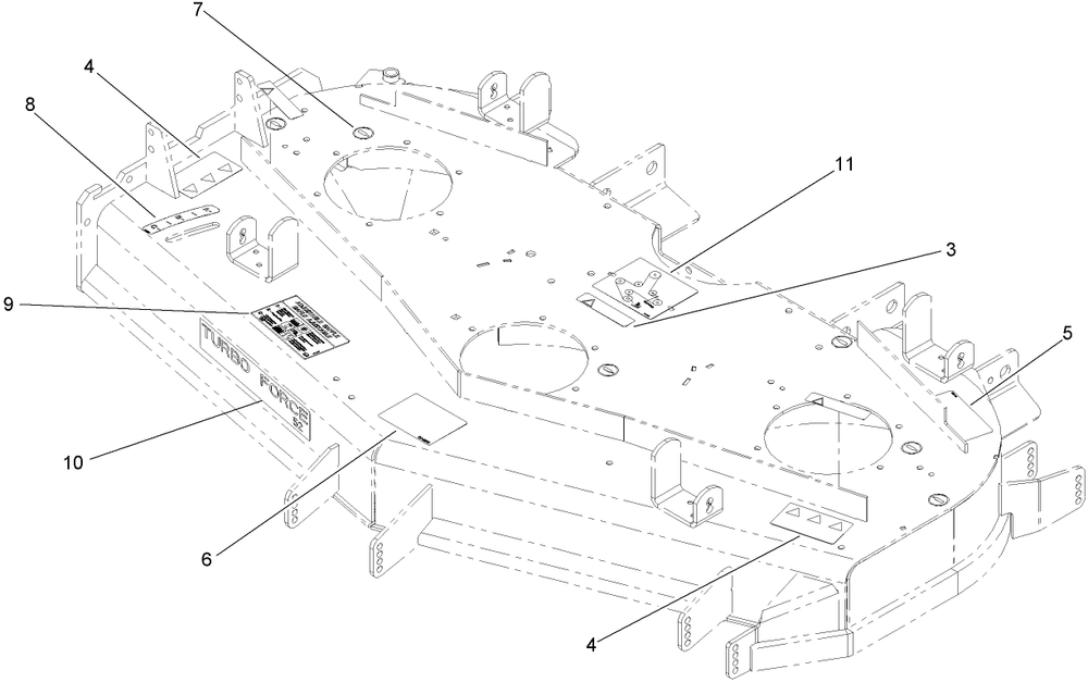 Deck Decal Assembly Diagram and Parts List for 74264TE (280000001-280999999)(2008) Toro Lawn Mower
