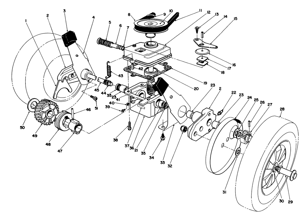Gear Case Assembly Diagram and Parts List for 16775 9000001 - 9999999 Toro Lawn Mower