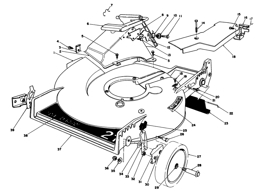 Housing Assembly Diagram and Parts List for 20684 5000001 - 5999999 Toro Lawn Mower