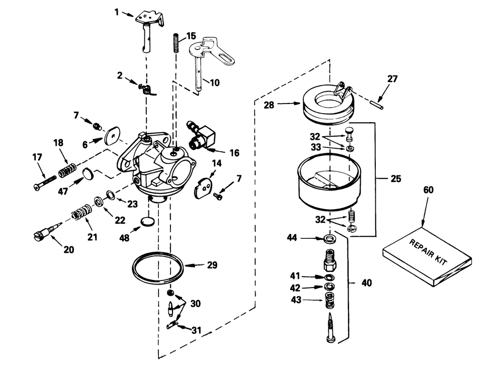 Carburetor No. 632107a Diagram and Parts List for 38054 3900001 - 3999999 Toro Snow Blower