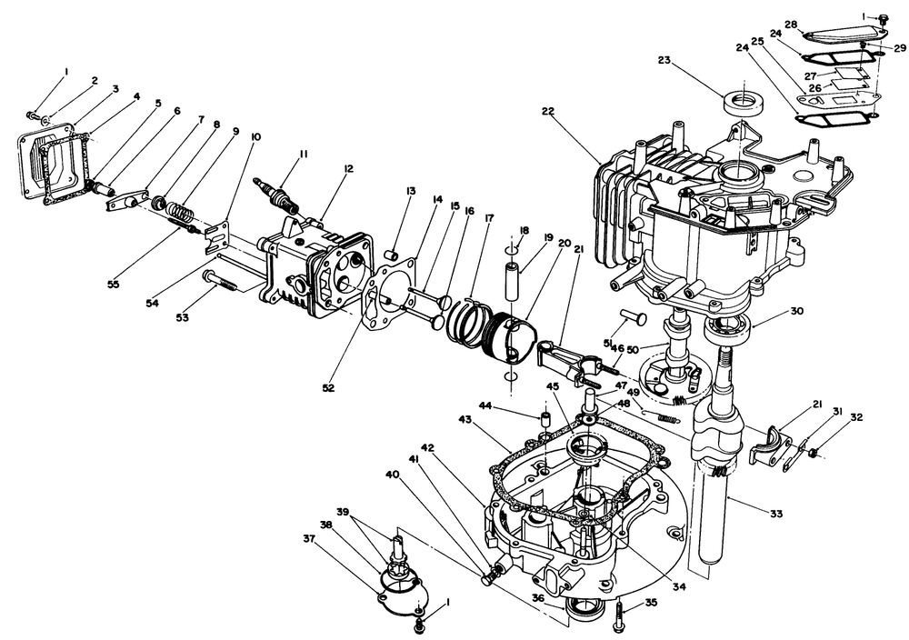 Engine Assembly (Model No. Vmg6) Diagram and Parts List for 20626C 7000001 - 7999999 Toro Lawn Mower