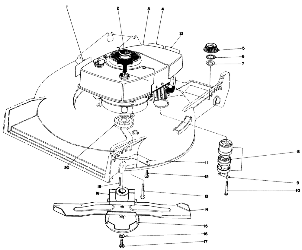 Engine Assembly Diagram and Parts List for 20810 9000001 - 9999999 Toro Lawn Mower