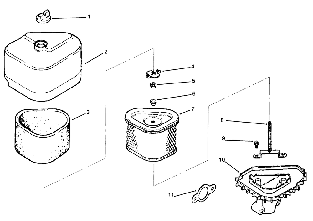 Air Cleaner Diagram and Parts List for 30176 690001 - 691912 Toro Lawn Tractor Accessories