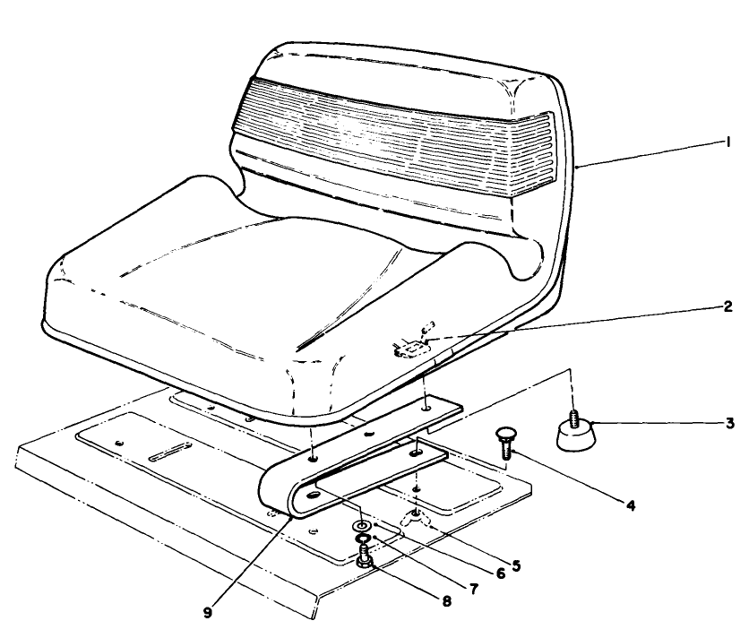 Standard Seat Kit Model No. 30746 (Optional) Diagram and Parts List for 30718 2000001 - 2999999 Toro Lawn Tractor