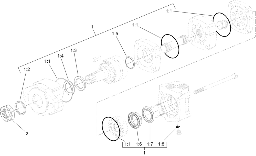 Hydraulic Motor Assembly No. 98-8280 Diagram and Parts List for 22420 404320000 - 999999999 Toro Lawn Tractor Accessories