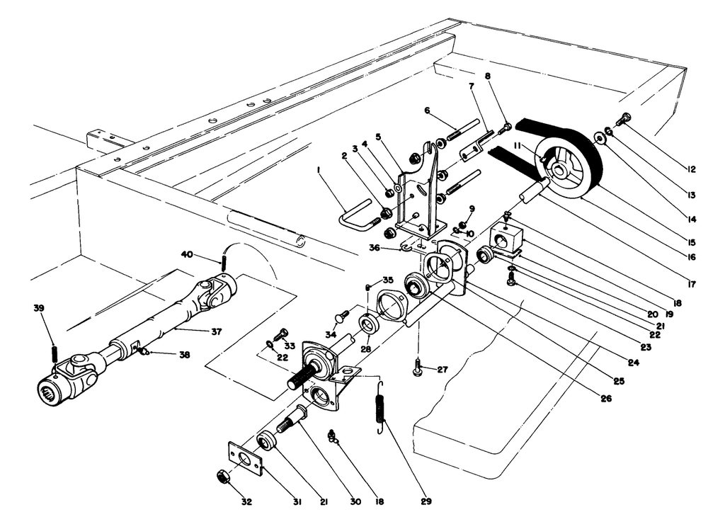 Power Take Off Assembly Diagram and Parts List for 30798 9000001 - 9999999 Toro Lawn Tractor