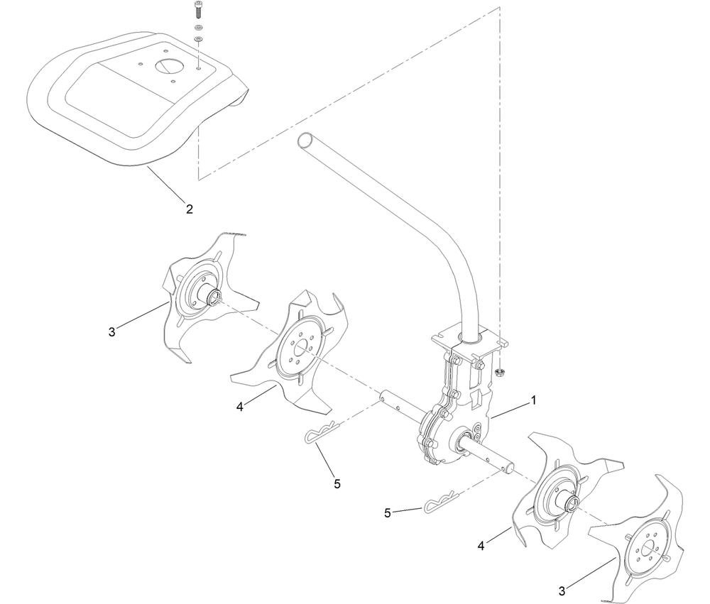 Cultivator Attachment Assembly  Flex-Force Power System 60v Max Diagram and Parts List for 88715 323000001 - 999999999 Toro Cultivator