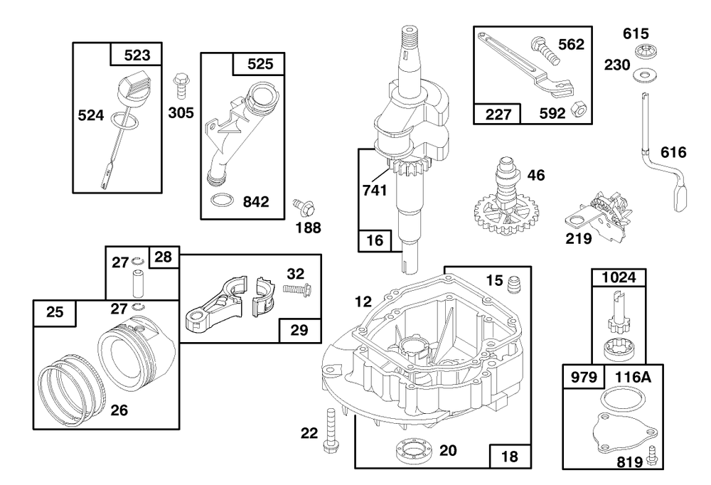 Engine Gts 150 Diagram and Parts List for 20464 6900001 - 6999999 Toro Lawn Mower